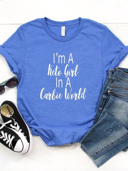 

Keto Girl Carbie World - Womens Funny Shirts, Blue, T-shirts