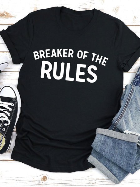 

Breaker of the Rules Alphabet Graphic Tee, Black, T-shirts