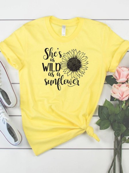 

She's as WILD as a Sunflower Shirt, Yellow, T-shirts