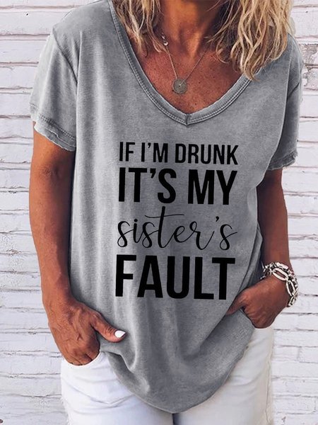 

If I'm Drunk It's My Sister's Fault Tee, Gray, Tees & T-shirts