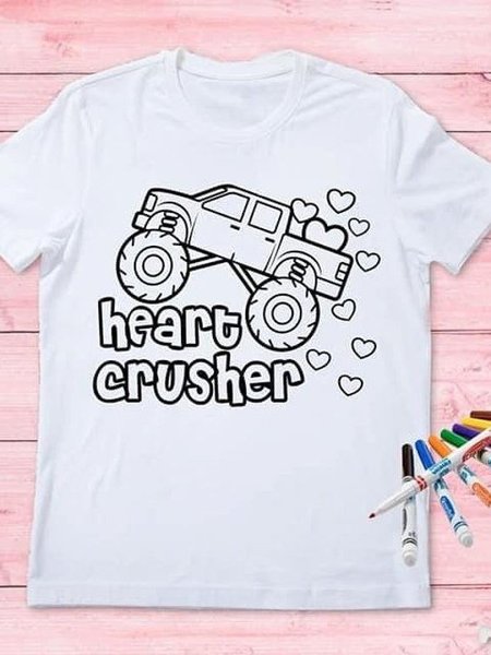 

Valentines Day Coloring Shirt, White, T-shirts