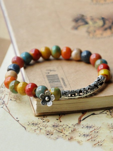 

Fashion Flower Ceramic Bracelet, Multicolor, Others