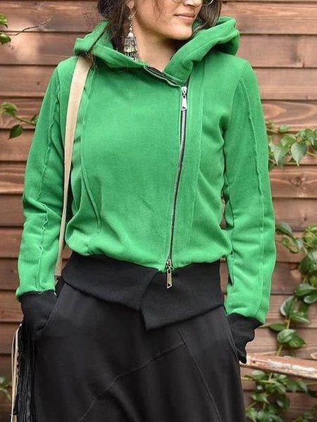 

Casual Cotton-Blend Sweatshirt, Green, Tops