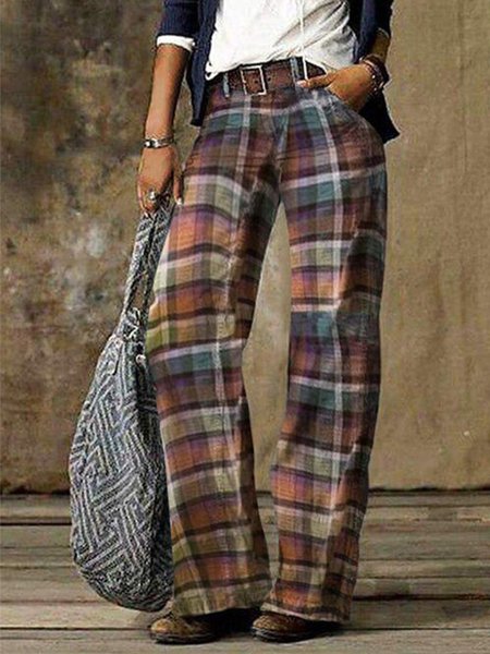 

Casual Shift Floral-Print Pants, As picture, Pants
