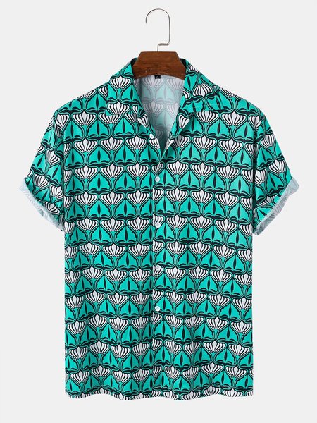 

Geometric Shirts & Tops, As picture, Short Sleeves Shirts