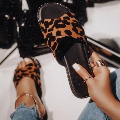 

Large Size Casual Leopard Print Flat Slipper Women, Women Shoes>>Women's Shoes>>Women sandals Slippers