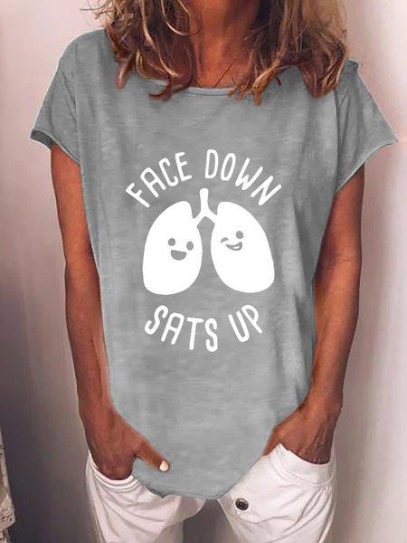 

Face Down Sats Up Funny T-shirt, Gray, T-shirts