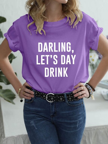 

Darling Lets Day Drink Women's T-shirt, Purple, T-shirts