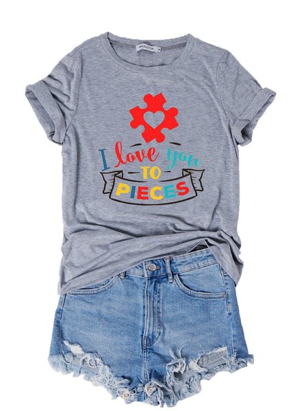 

I Love You To Pieces Shirt, Gray, T-shirts