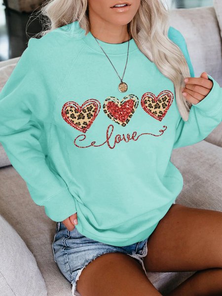 

Love Casual Sweatshirt, Green, Tops