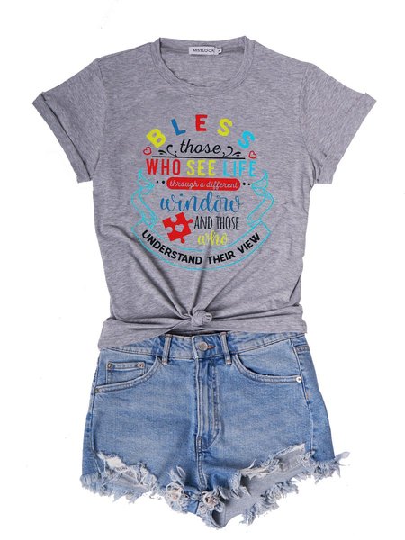 

Bless Those Who See Life Through Different Window Shirt, Gray, T-shirts