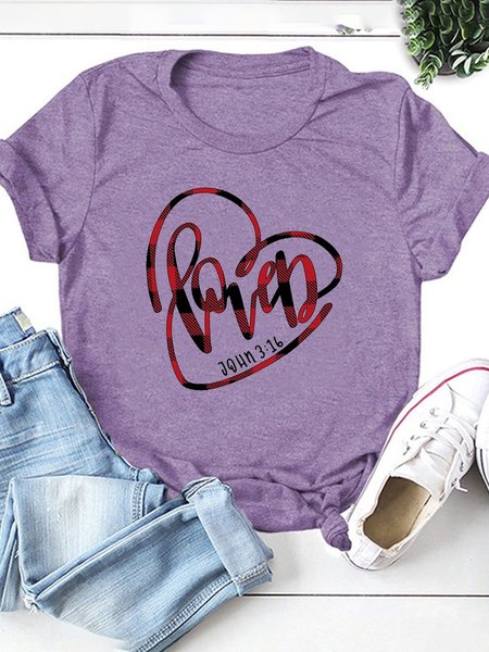 

Loved John 3:16 Heart Graphics Tee, Purple, T-shirts