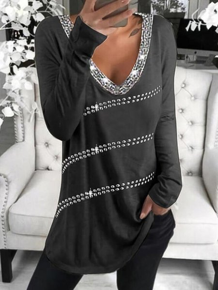 

Vintage Long Sleeve Striped Shirts & Tops, Black, T-Shirts