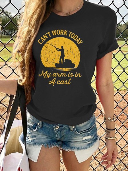 

Can't Work Today My Arm Is In A Cast Tee, Black, T-shirts