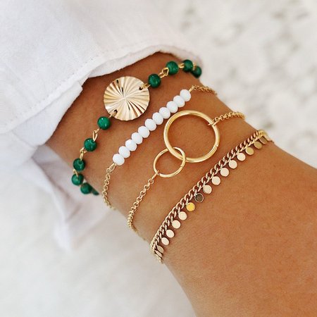 

Alloy All Seaso Bracelet, Golden, Bracelets