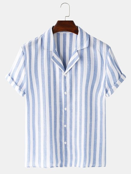 

Men's Linen Vintage Printed Shirts, Blue, Men's Floral shirt