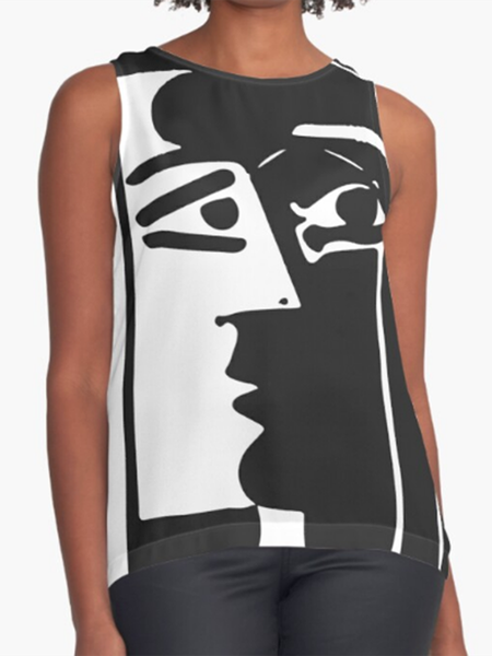 

Framed Prints Sleeveless Top, White, Tops