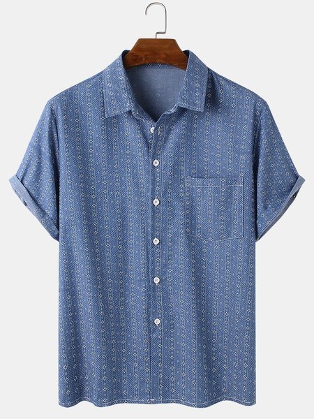 

Men's Shirt Collar Casual Shirts, Blue, Men's Floral shirt