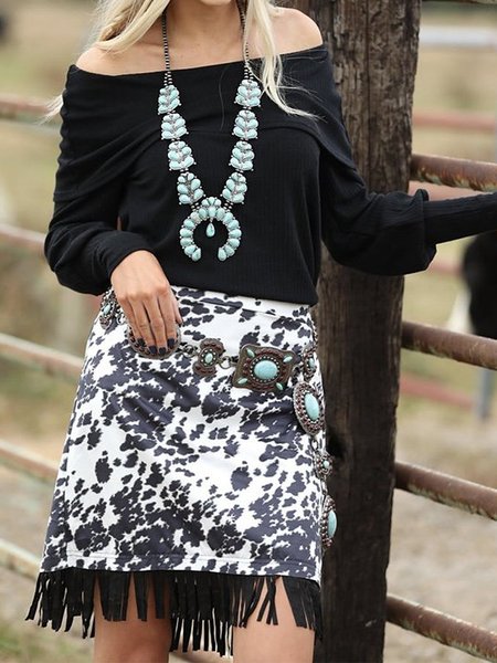 

Vintage Leopard Shift Skirt, White, Skirts
