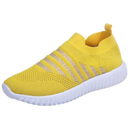 

All Season Fabric Color Block Athletic Sneakers, Yellow, Athletic & Casual Shoes