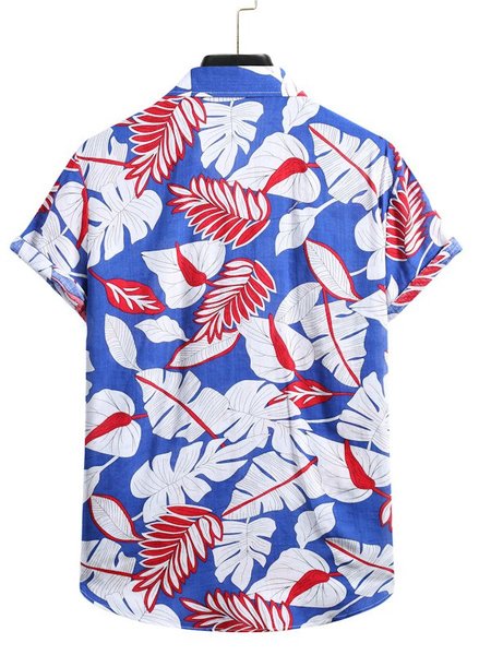 

Shirt Collar Shirts & Tops, Blue, Men's Floral shirt