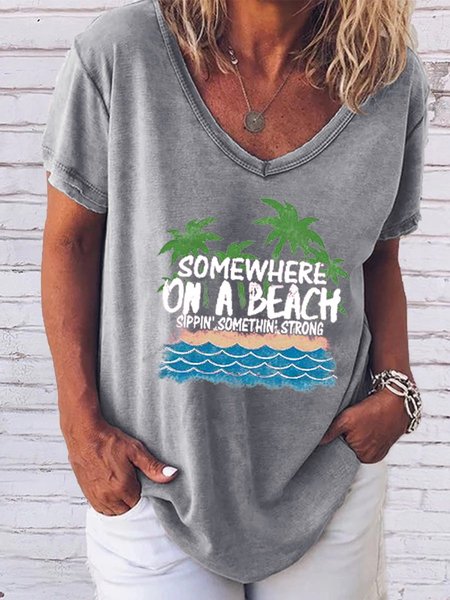

Somewhere On A Beach Tee, Gray, Tees & T-shirts