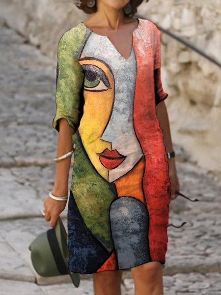 

Casual Abstract V Neck Dresses, Multicolor, Casual Dresses