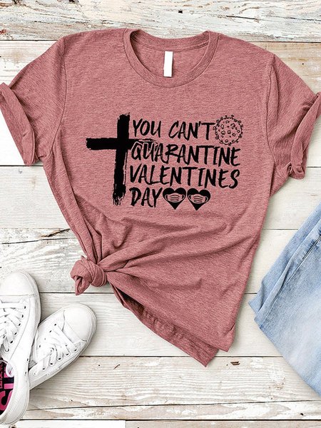 

You Can't Quarantine Valentine Day Graphic Tee, Brick red, T-shirts