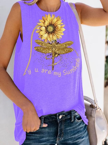 

Maniche Corte Girocollo Top, Tank Top