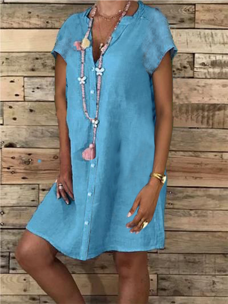 

Camicie & Top Dritto Maniche Corte Bohemian, Blu, Summer dresses