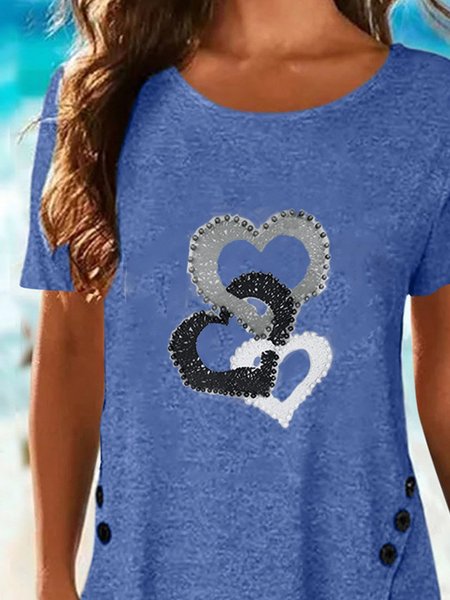 

Short Sleeve Casual T-shirt, Blue, Tees & T-shirts