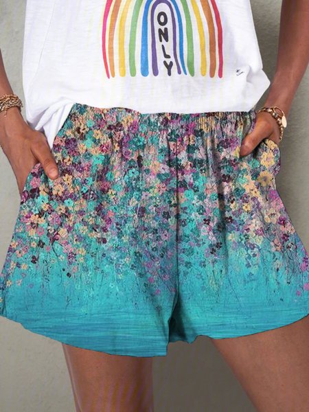 

Cotton Casual Pants, Blue, Shorts