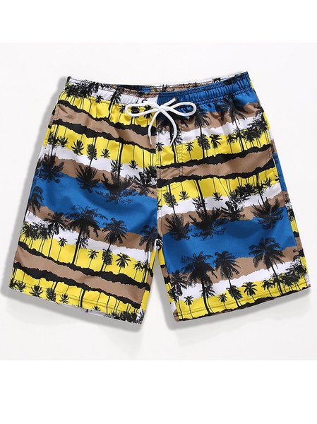 

Printed Floral Pants, Yellow, Men's shorts