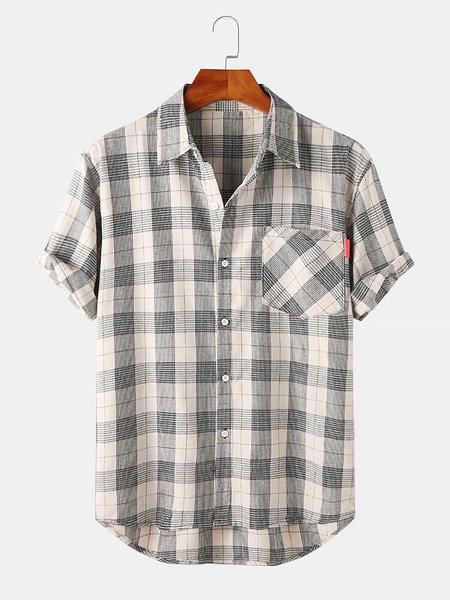 

Printed Casual Shirt Collar Shirts, White, Men's Floral shirt