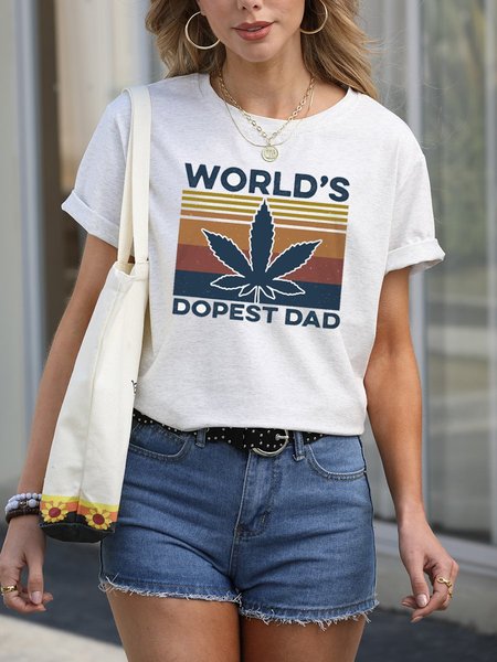 

World'S Dopest Dad Women T-Shirt, White, T-shirts