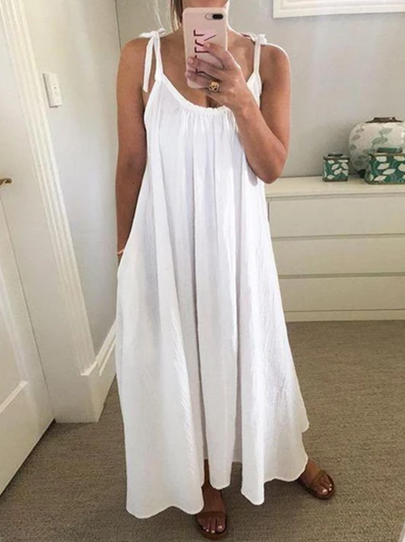 

Cotone Vacanza Abito, Bianco, Linen & Cotton Dresses
