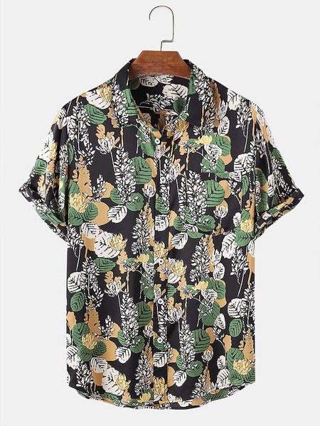 

Casual Printed Shirts & Tops, Green, Men's Floral shirt