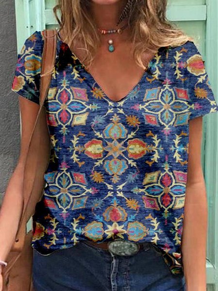Vintage Shift Shirts & Tops, Blue, Printed T-shirts