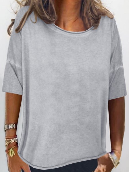 

Short Sleeve Casual T-shirt, Gray, Tees & T-shirts