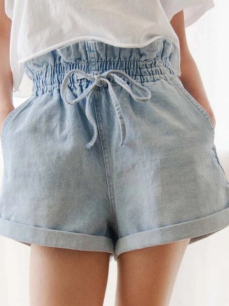 

Casual Cotton-Blend Jeans, Blue, Shorts