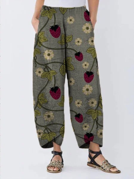 

Stampato Casuale Floreale Pantaloni, Come immagine, Pants