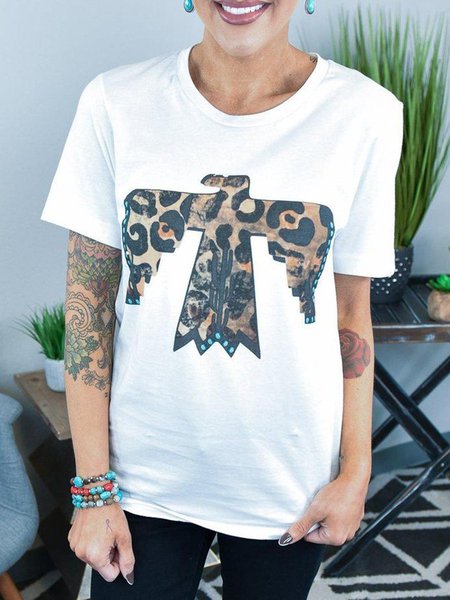 

Leopard Firebird Tee, White, T-shirts