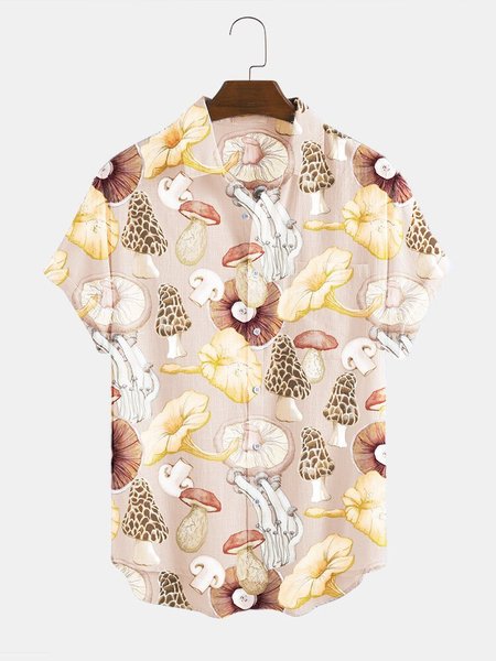 

Men's Printed Basic Shirt Collar Shirts, Pink, Men's Floral shirt
