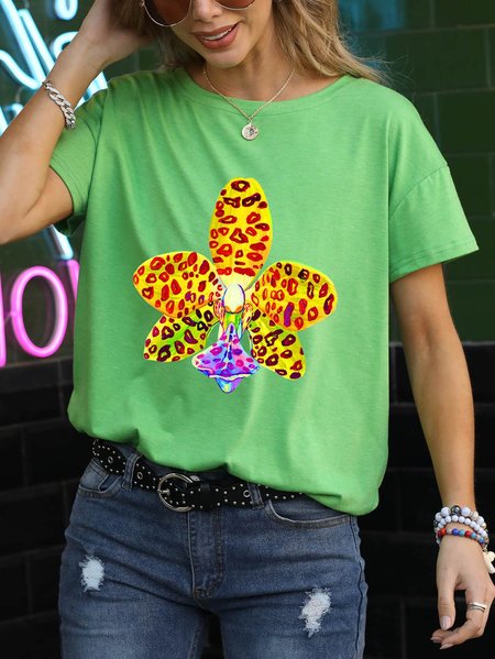 

Floral print T-shirt, Green, T-shirts