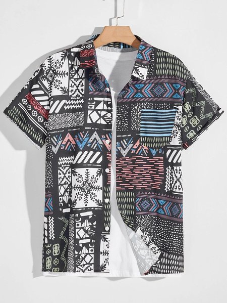 Holiday Shirts & Tops, Blue, Men's Floral shirt