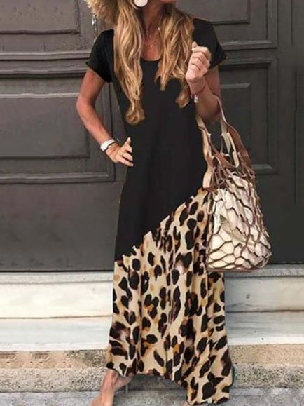 

Abito Scollo a V Casuale Misto Cotone, Giallo, Dresses