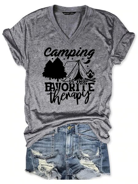 

Camping Women's T-Shirt, Grey, T-shirts