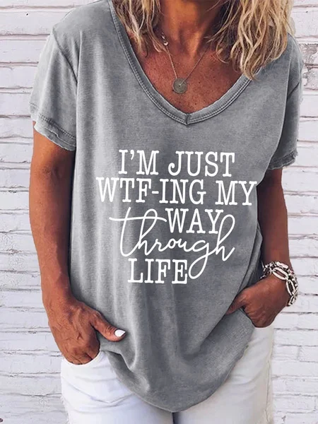 

WTF-ing My Way Through Life Tee, Gray, T-shirts