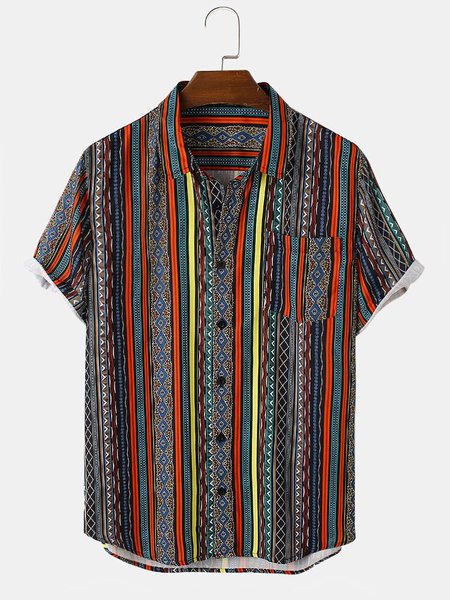 

Men's Striped Casual Shirts, Blue, Men's Floral shirt