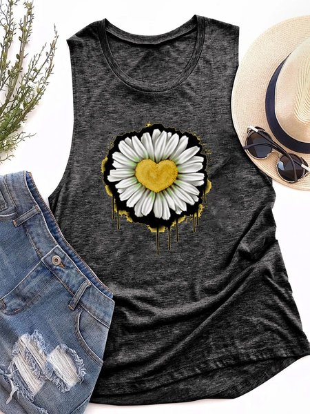 

Daisy Women's Sleeveless Shirt, Grey, Tank Tops